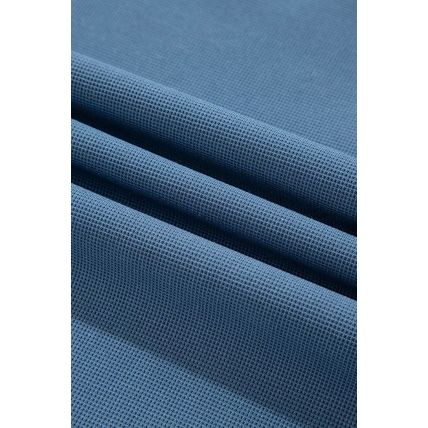 Dusk Blue Colorblock Stitching Patchwork Buttoned Long Sleeve Top