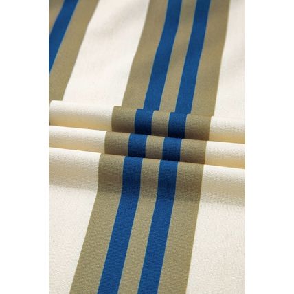 Khaki Stripe Crew Neck Drop Shoulder Pullover Sweatshirt