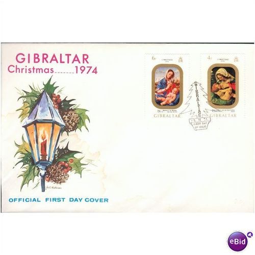 Gibraltar FDC 1974 - SG 335-336 - Christmas 1974