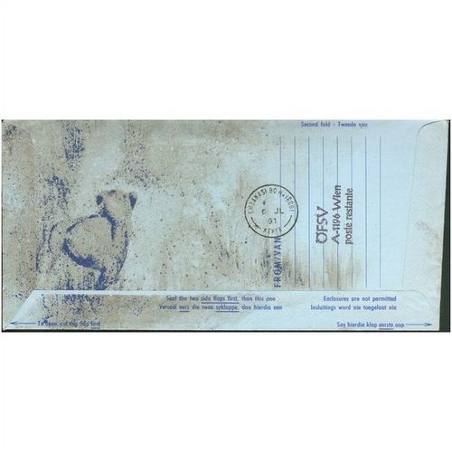 South Africa Airmail 1991 - Austrian Airlines 1