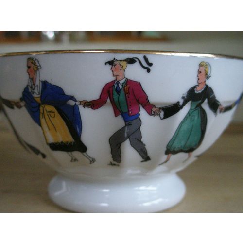 French Breton Dancer Sugar Bowl