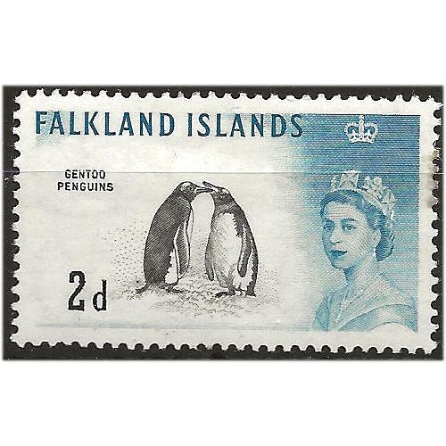 Falkland Islands 1960 SG195 2d Black & Blue Mounted Mint . ..