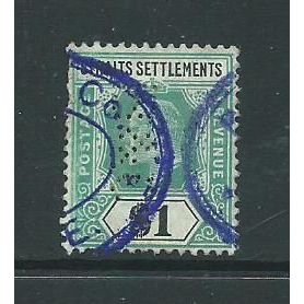 malaya malaysia straits settlements sg136 sg 136 used fiscally perfinned b & co