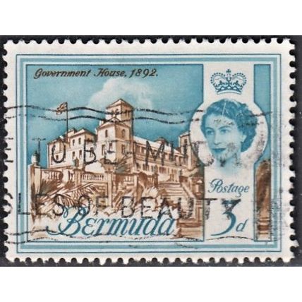 BERMUDA, 1962-68 3d Government House, SG 165 (Scott 177), used.