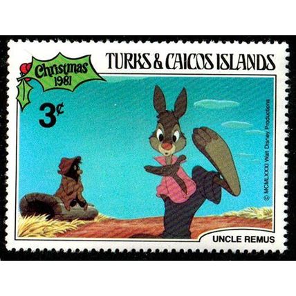 Turks & Caicos Islands 1981 Disney 3c MNH Stamp Uncle Remus