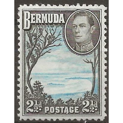 Bermuda 1941 SG113a 2 1/2d Light Blue & Sepia-Black Mounted Mint .