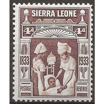 Sierra Leone 1933 SG173 4d Brown Centenary Mounted Mint .