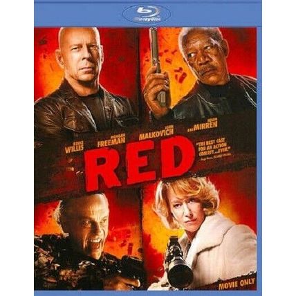 RED...Starring: Bruce Willis, Morgan Freeman (used movie-only edition Blu-ray)