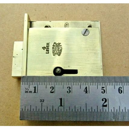 Old Antique Drawer Lock Chubb 4 Lever Has 2 Working Keys Victorian QUALITY LOCK