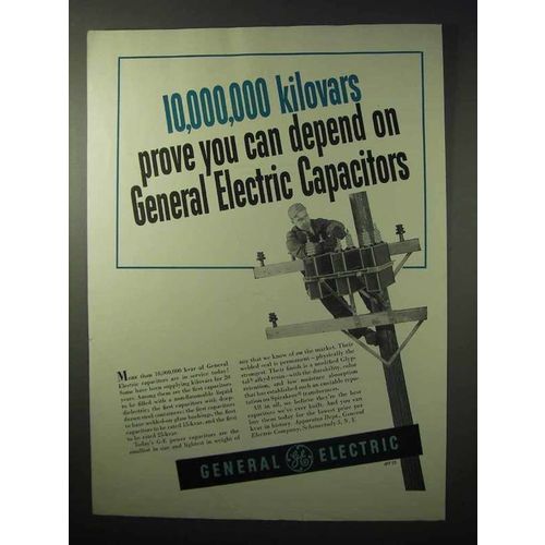 1950 General Electric Capacitors Ad - You Can Depend On