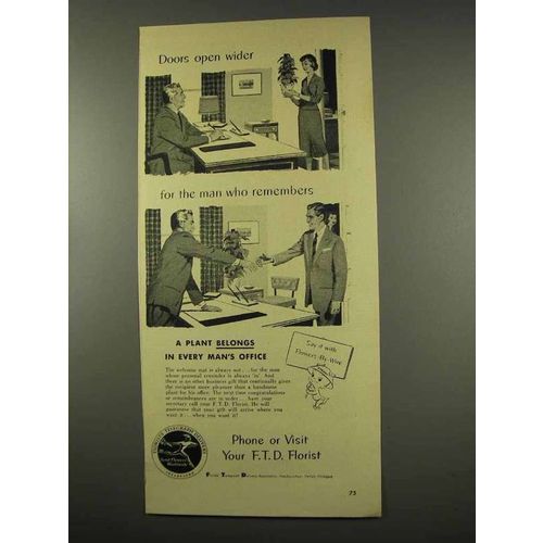1956 FTD Florist Ad - Doors Open Wider