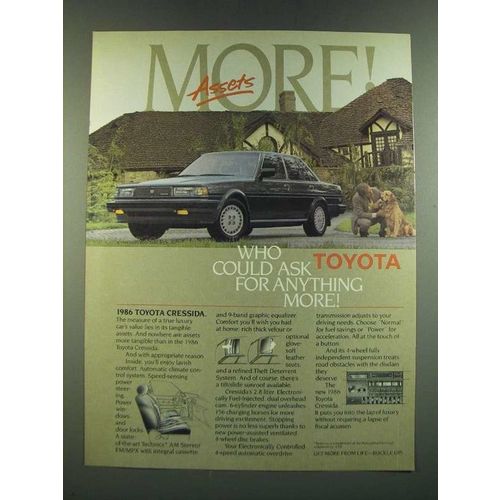 1986 Toyota Cressida Ad - Who Could Ask for Anything More