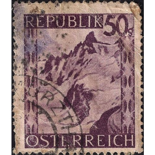 AUSTRIA, Landscape, violet 1945, 50 Groschen