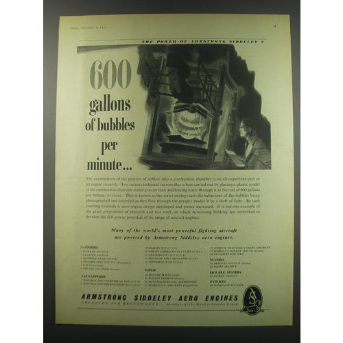 1957 Armstrong Siddeley Aero Engines Ad - 600 gallons of bubbles per minute