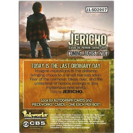 Jericho Season 1 San Diego Comic Con Promo Trading Card J1-SD2007 from Inkworks