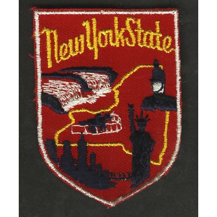 VINTAGE NEW YORK STATE EMBROIDERED CLOTH SOUVENIR TRAVEL PATCH