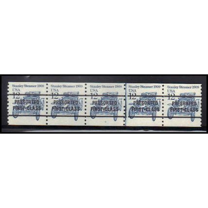 2132a 12c Stanley Steamer Fine MNH Dry Gum PNC 2/5 Line Gap X2032