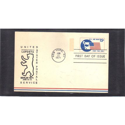 FDC UXC11 15c Flag (No Cachet-U/A) CV41278