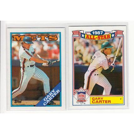 TWO 1988 Topps Gary Carter cards #530 & #20 All Star Insert