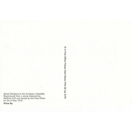 POST OFFICE STAMP POSTCARD<>DIRECT ELECTIONS TO THE EUROPEAN ASSEMBLY1979 (9p)