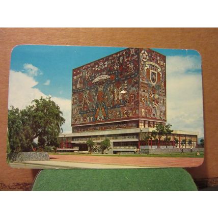 CENTRAL LIBRARY, NATIONAL UNIVERSITY, MEXICO used postcard. 1974 pm =