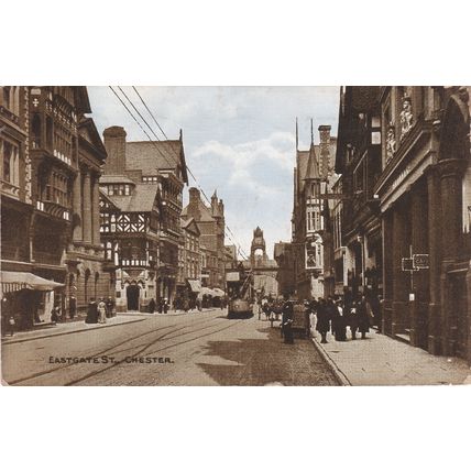 Standard size printed postcard Eastgate Street Chester Cheshire