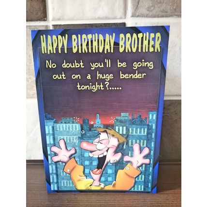 Brother - Birthday Card - HAPPY BIRTHDAY BROTHER - JOKE CARD 2