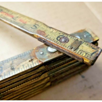 Lufkin Vintage 6 Foot Wood & Brass Extension Ruler #X46