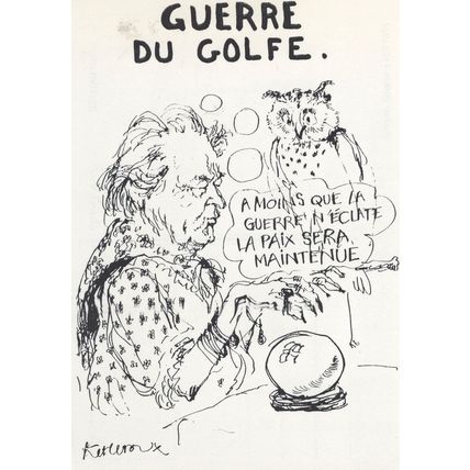Politician as Gypsy Fortune Teller Gulf War Military Comic Postcard