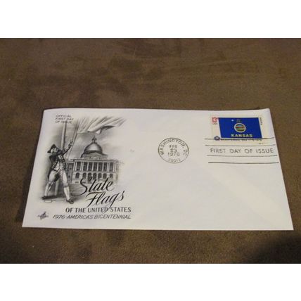 1976 USA / United States FDC Cover -American State Flags series - Kansas