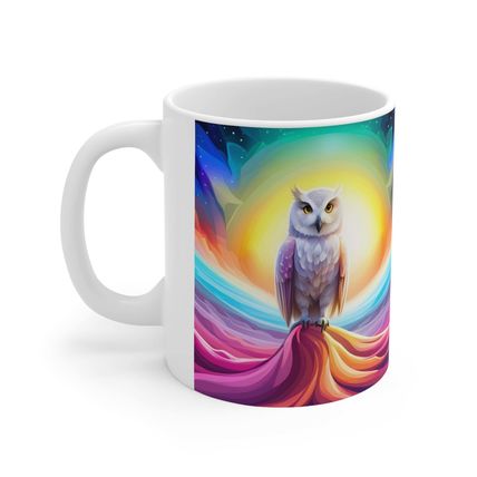 Beautiful Owl Standing in a Sea of Colors #9 Mug Ceramic Coffee Mug 11oz