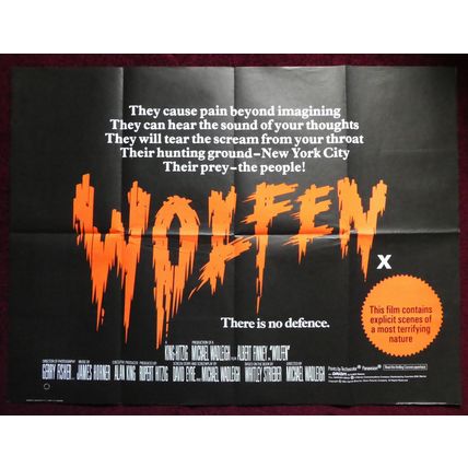 WOLFEN (1981) original Quad poster ***Albert Finney***