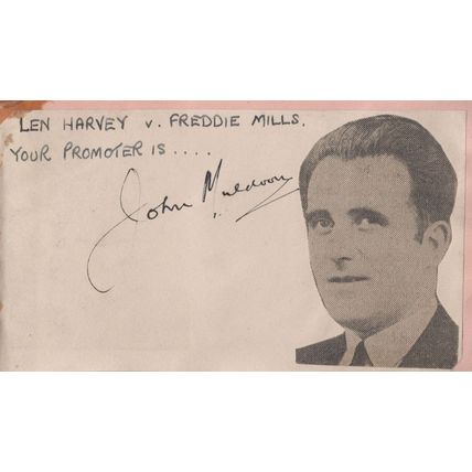 Unidentified 1940s Boxing Promoter Old Hand Signed Autograph