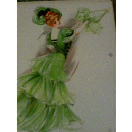 Showgirl Gray and Company New York unframed print 1904 green dress