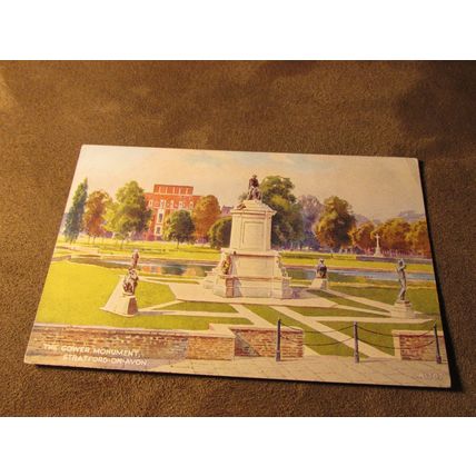 Valentines postcard - Gower Monument Stratford On Avon - Artist E.W.H / A1307