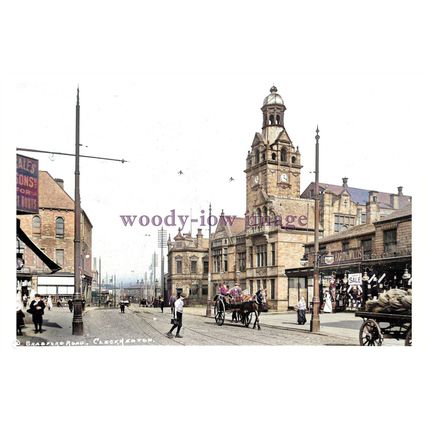 ptc4662 - Yorks. - Horse & Wagons along Bradford Road, Cleckheaton - print 6x4