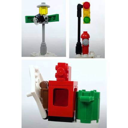 NEW Marvel Lego Spider-Man City Traffic Light, Street Sign & Newspaper Dispenser