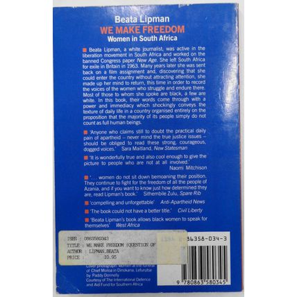 African women 3 books: Black Sisters Speak Out; We Make Freedom; 3 Swahili Women