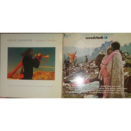 Six soundtrack LPs lot - Woodstock (3xLP, 1970), Chidren of Sanchez (2xLP) + 4