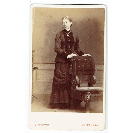 Victorian cdv photo young woman standing Inverness photographer