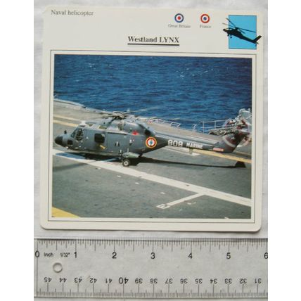 Westland Lynx - GB + France - Naval Helicopter - Collectors Club Card