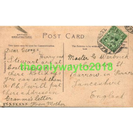 Castle & Princes Street, Edinburgh, Valentines Postcard, 1917