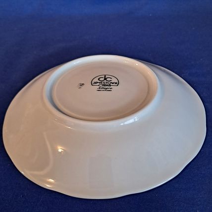 Lot 4 Jamestown China ALLEGRO SAUCERS Bread Plate Gold Trim Swirl Poland 5 3/4"