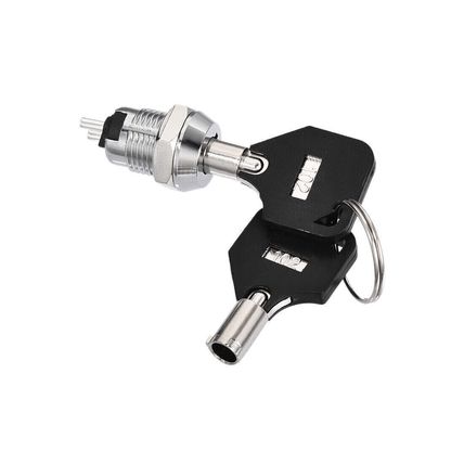 1Pcs 12mm 2 Positions Key Locking Push Button Switch With Keys ON-OFF