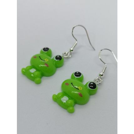 Cute green Frog/froggy Dangle Earrings novelty kitsch fashion gift