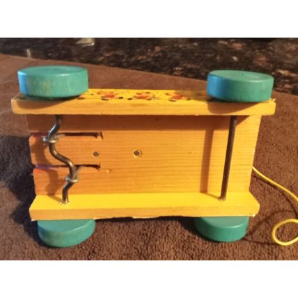 Old Vintage Original Fisher Price Tiny Teddy # 635 7 1/4" Tall 1962