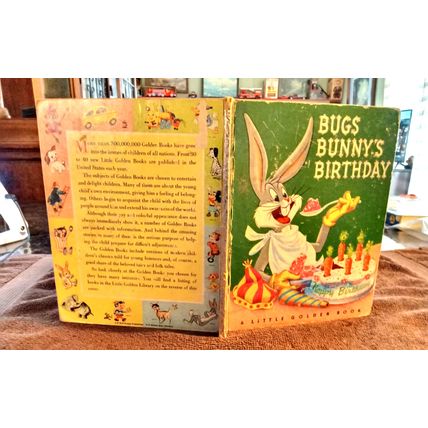 Old Vintage Little Golden Book Bugs Bunny Birthday (C) Edition 1950