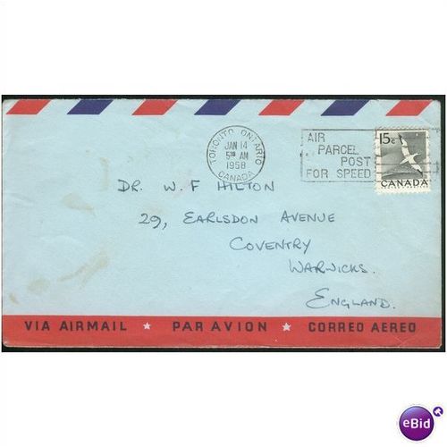 Canada Airmail 1958 - letter to England