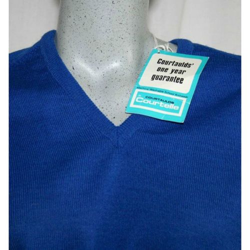 Vintage 1980 Royal Blue Sweater Size 36" New with Tag