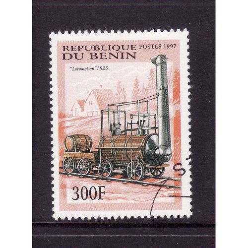 BENIN 1997 STEAM RAILWAYS SG 1695 300F LOCOMOTIVE FINE USED#2